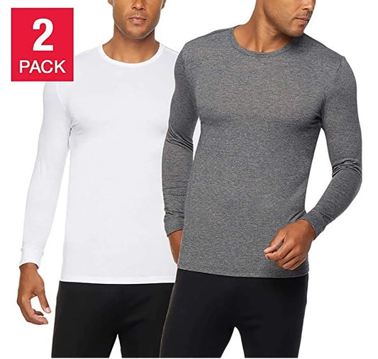 32 Degrees - T-shirt Heat à manches longues pour homme, paquet de 2