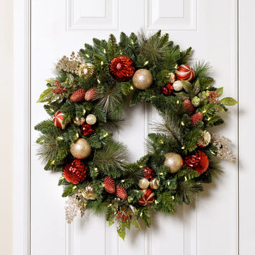 Pre-Lit Wreath with 50 LED Lights