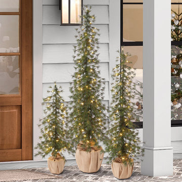Ensemble de 3 Arbres Alpin des fêtes avec lumières à DEL