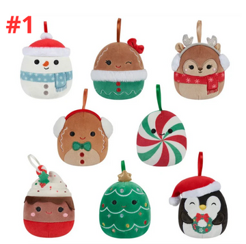 Squishmallows - Lot de 8 décorations de Noël