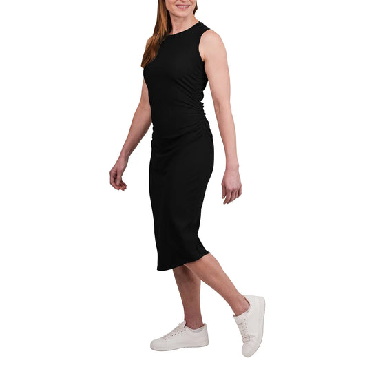 Tuff Veda - Robe midi côtelée à fronces pour femme