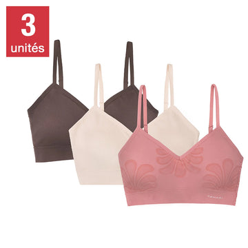 Tahari Women's Seamless Jaquard Bra, 3-pack