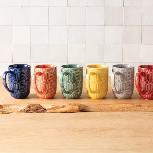 Over & Back - Ensemble de tasses en grès, ensemble de 6