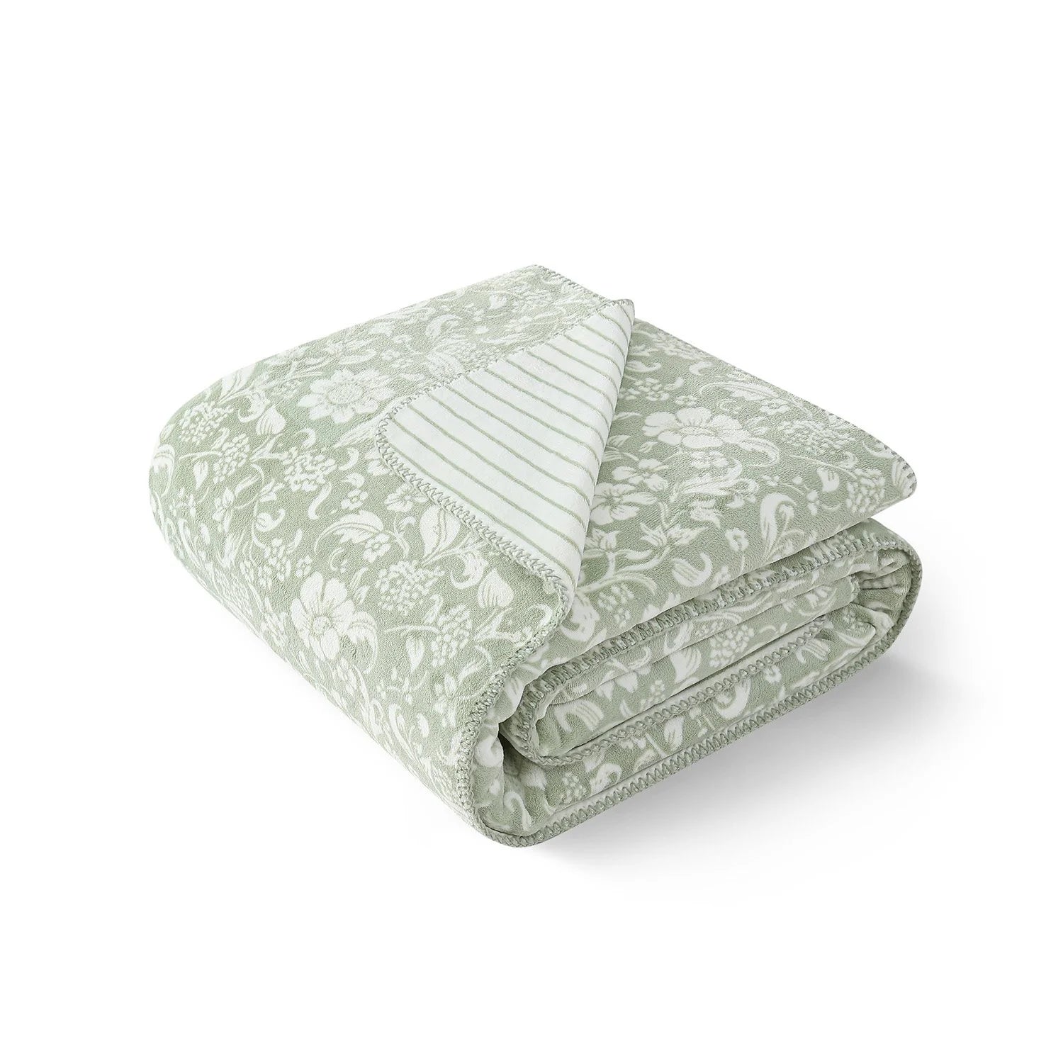 Laura Ashley Coco Plush Reversible Throw, 50