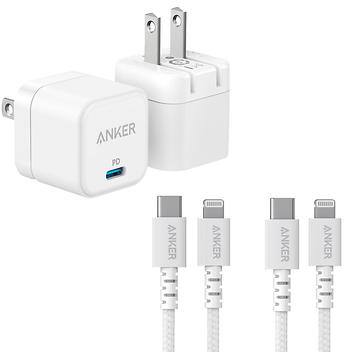 Anker - PowerPort III 20W Cube Chargeur avec PowerLine Select+ câble USB-C vers le connecteur Lightning de 6 pi