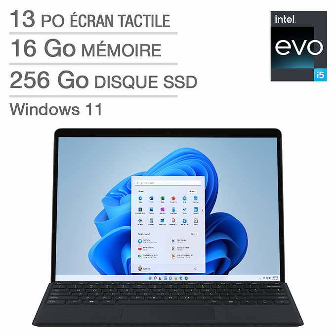 Ordinateur portable Intel Evo Surface Pro 9 et accessoires avec Micros