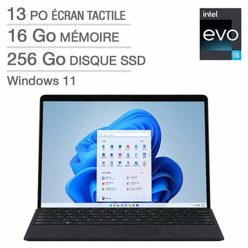 Ordinateur portable Intel Evo Surface Pro 9 et accessoires avec Microsoft 365 Personnel, i5-1235U