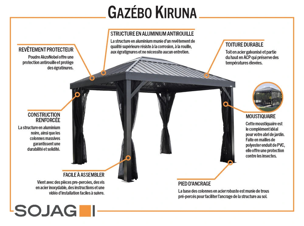Sojag Kiruna - Abri soleil 10 pi x 12 pi