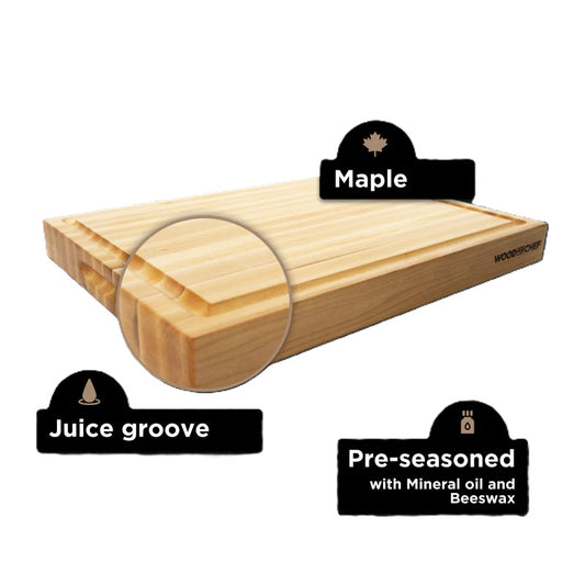 WOODFORCHEF - Bois d'érable Planche à découper LARGE