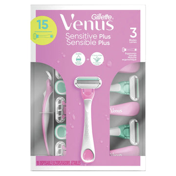 Gillette Venus Sensible - Rasoirs jetables pour femmes, 15 pièces