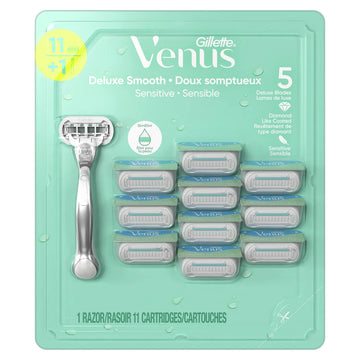 Gillette - Rasoir Venus Deluxe Smooth Sensitive + 11 cartouches