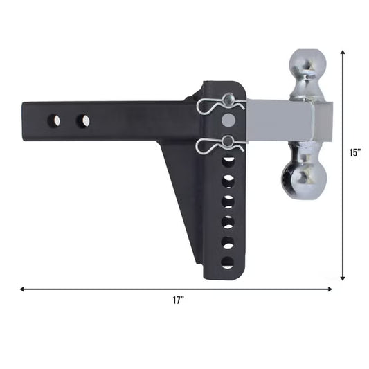Trailer Valet Blackout 14,000 lbs Capacity Adjustable Steel Drop Hitch, 0-6" Drop, 2" and 2-5/16" Ball