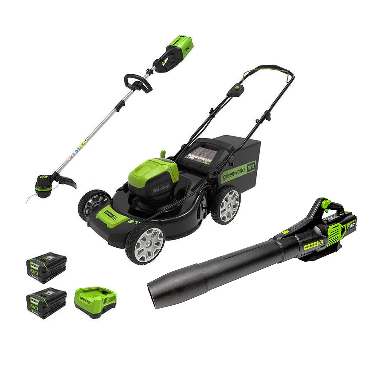 Greenworks - Trio Mower Trio, Borders Size and Blower