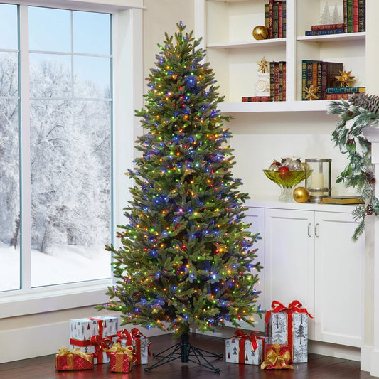 ASPEN artificial Christmas tree of 1.9 m pre-splaged, 1,200 micro del radiant lights in changing colors