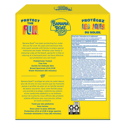 Banana Boat - Vaporisateur solaire pour enfants FPS 50, 3 x 226 g