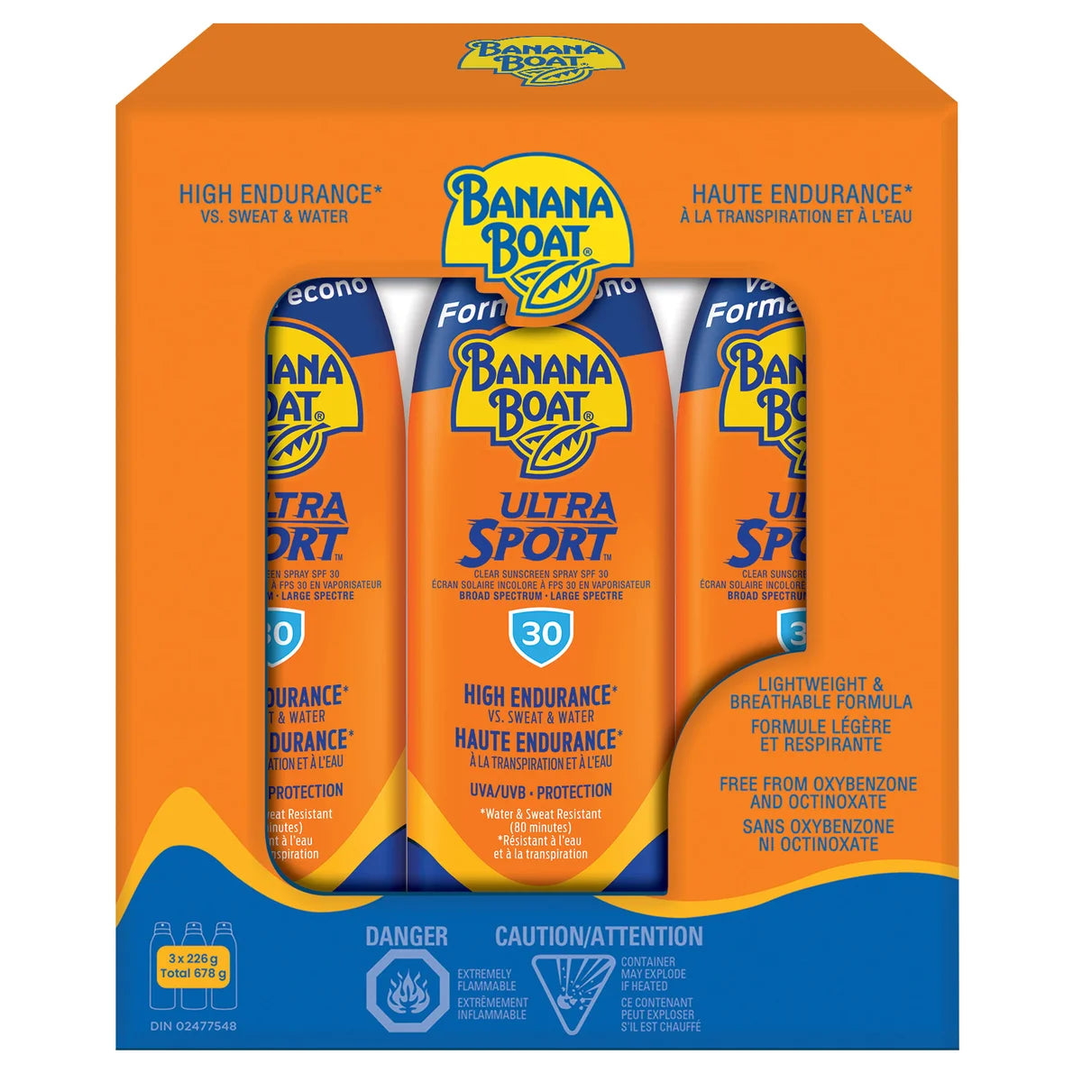 Spray écran solaire Banana Boat Ultra Sport FPS 30, 3 x 226 g