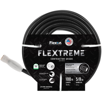 Flexon - Tuyau de Qualité Entrepreneur de 5/8 po x 100 Pieds avec Protection et Poignée