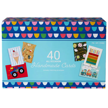 Handmade greeting cards for all occasions, 40 per pack, English only