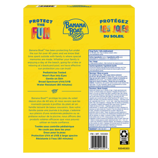 Banana Boat - lotion solaire pour enfants FPS 50, 3 x 240 mL