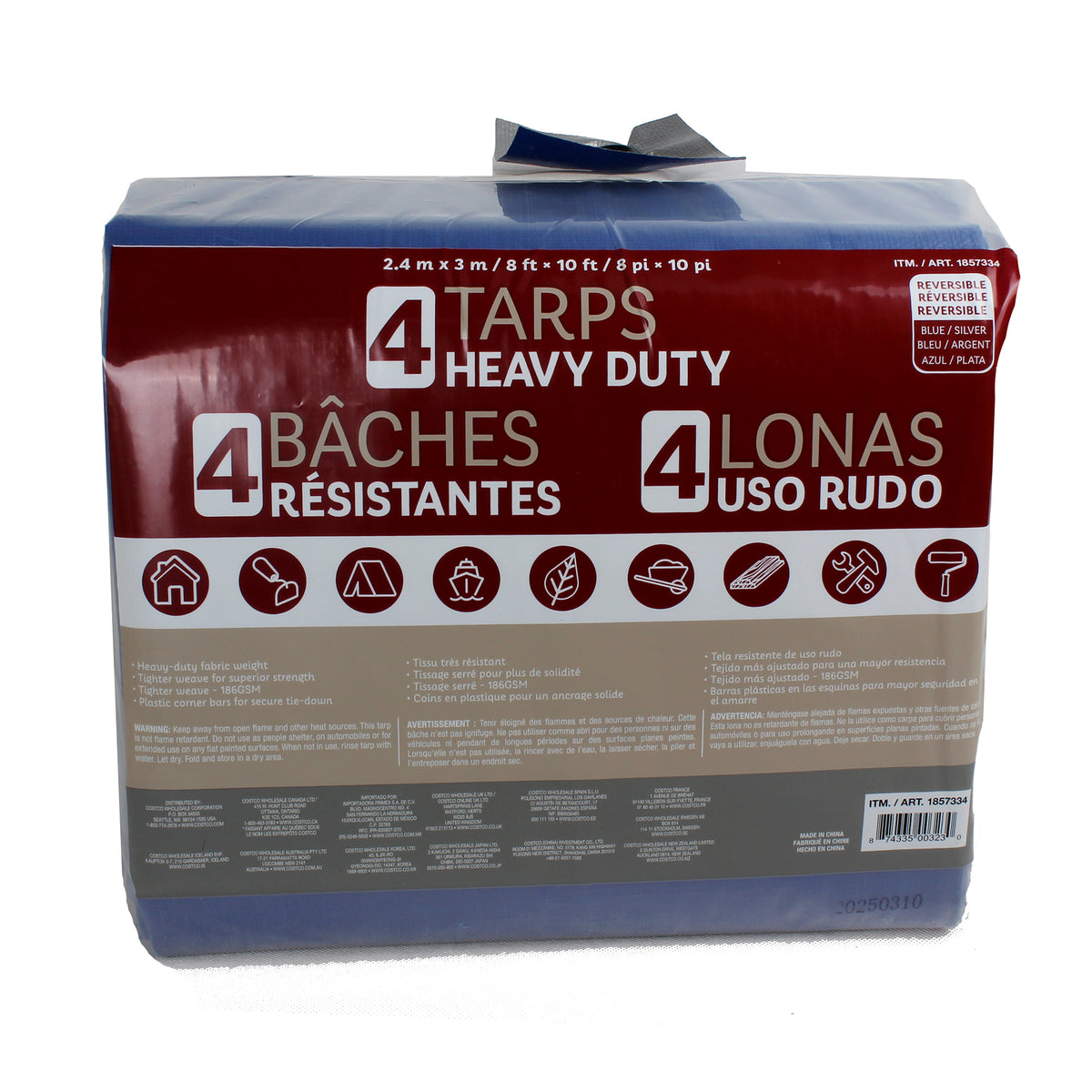 Heavy-duty tarpaulins - Pack of 4