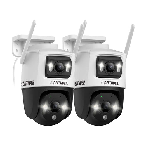 Defender - Caméra de sécurité électrique brancher Alimenté par IA Guard Pro 3K PLUS Double lentille PTZ Wi-Fi