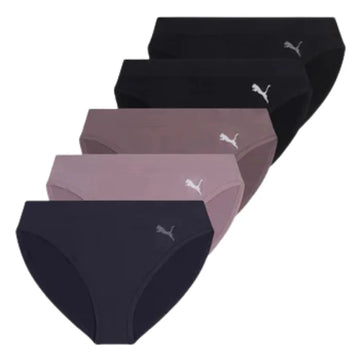 PUMA - Lot de 5 culottes style bikini sans couture pour femme
