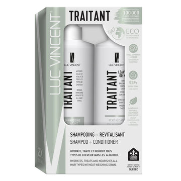 LUC VINCENT - Shampooing et Revitalisant Traitant, 2 x 500 mL
