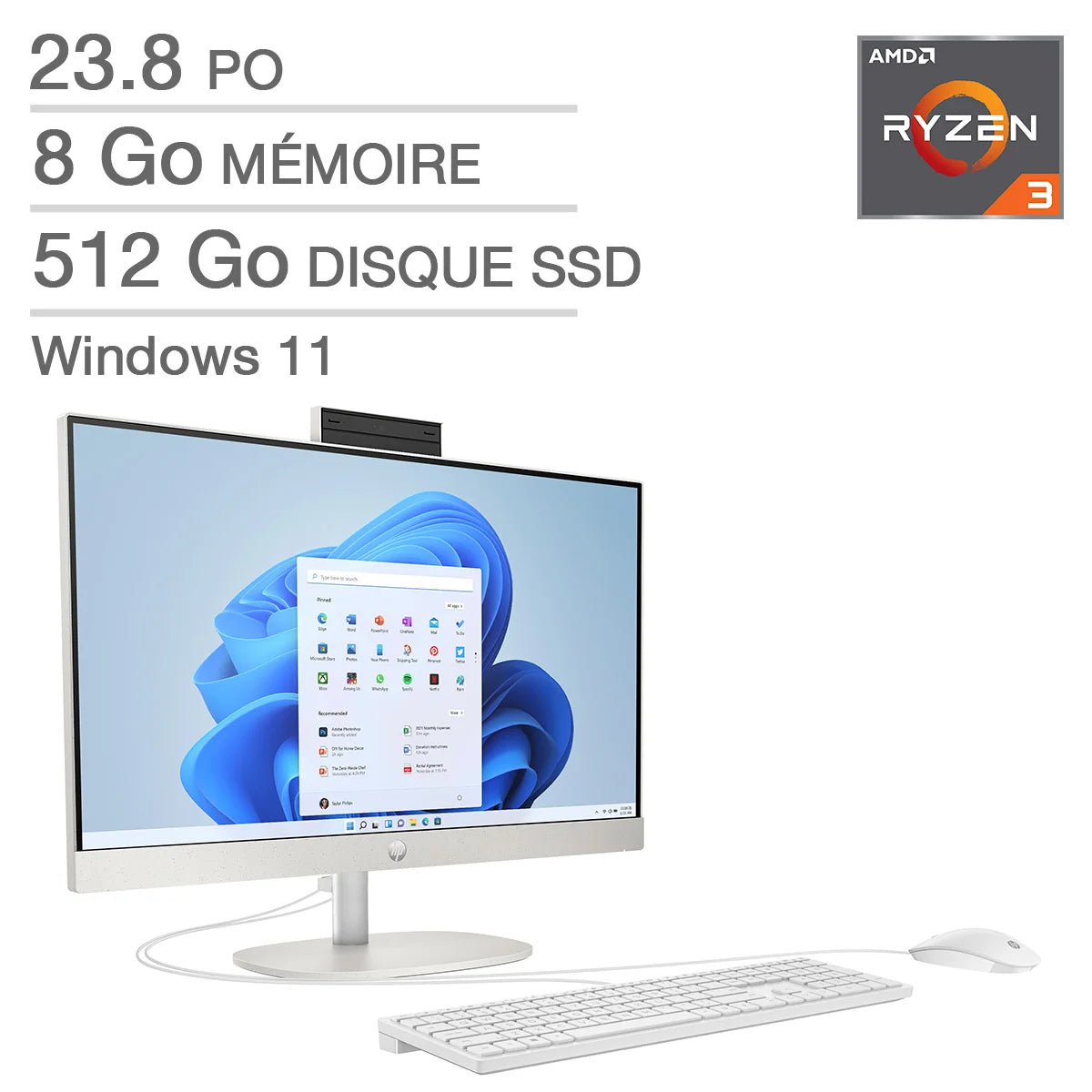 HP - Ordinateur tout-en-un de 23,8 po