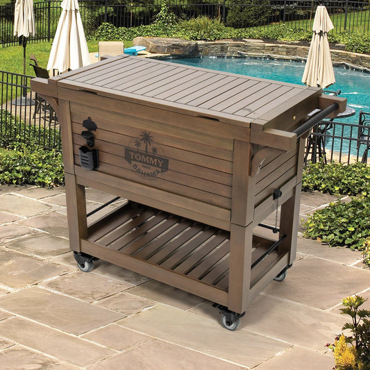 Tommy Bahama - Glacière roulante, 100QT, bois