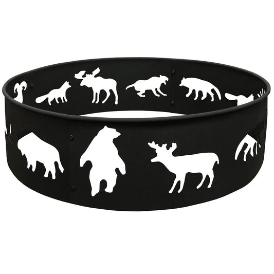 Landmann Big Sky Steel Fire Ring 28 inch Wildlife Black