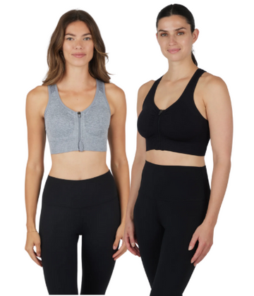 2 PK Full Zip Seamless Bra