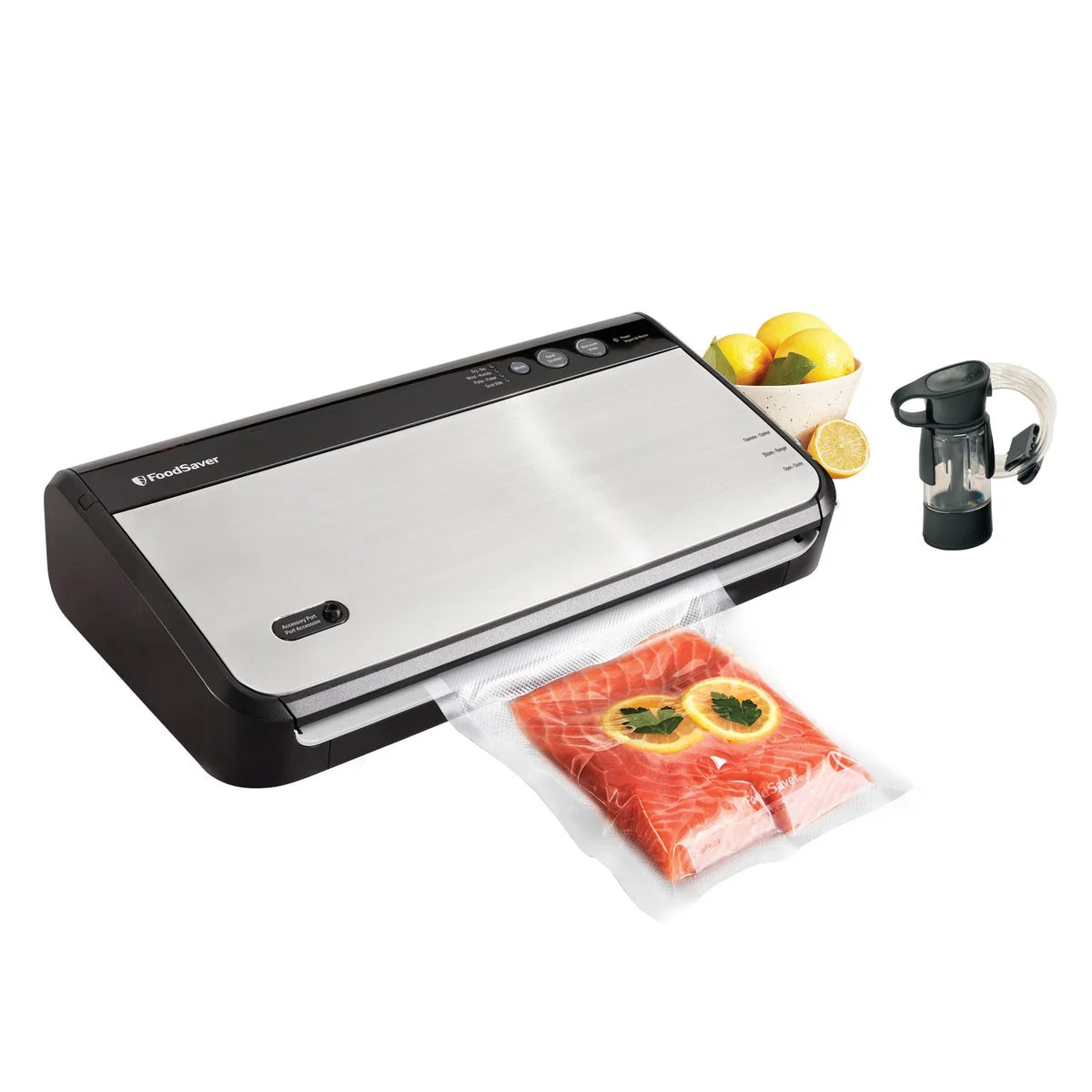 FoodSaver vacuum sealing system with portable sealer attachment
