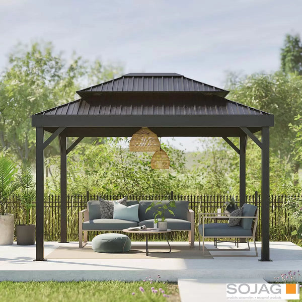 Gazebo Sojag Alma 3 x 4,23 m (10 x 14 pi) avec double toit et moustiquaire