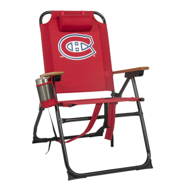 NHL 4-Position Folding Chair with Wooden Armrests