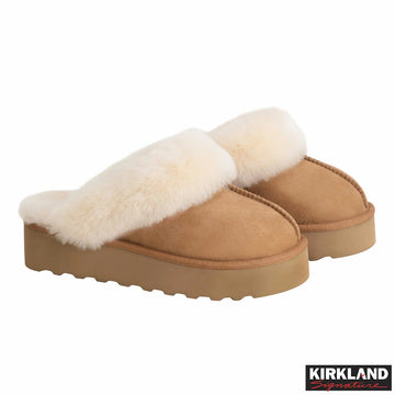 Kirkland Signature - Pantoufles à plateforme en peau de mouton retournée pour femmes