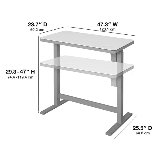 Tresanti Geller - Office with adjustable height, 120.14cm x 65.02 cm (47.3 '' x 25.6 in)