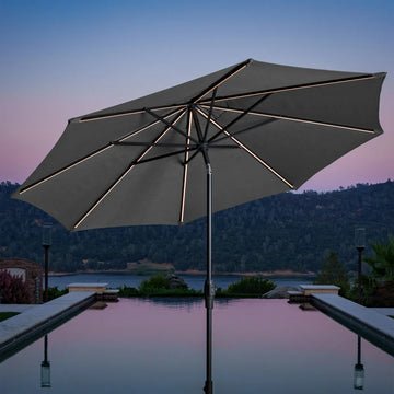 Parasol solaire rond à LED Sunvilla de 10 pieds