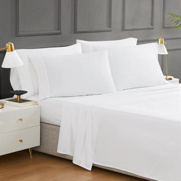 Hotel Signature Sateen - Ensemble de draps en coton égyptien à contexture de 400 fils, 6 pièces