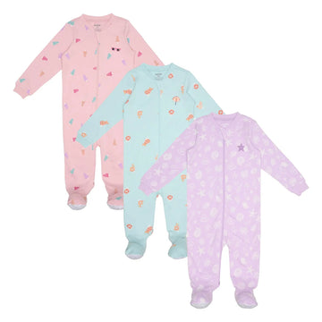 Pekkle - Dormeuses en coton biologique pour enfants, paquet de 3