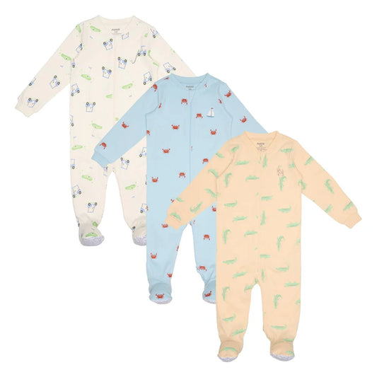 Pekkle - Dormeuses en coton biologique pour enfants, paquet de 3