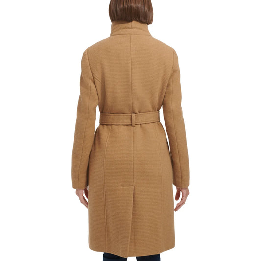 Manteau ceinturé en laine avec plastron Calvin Klein pour femme