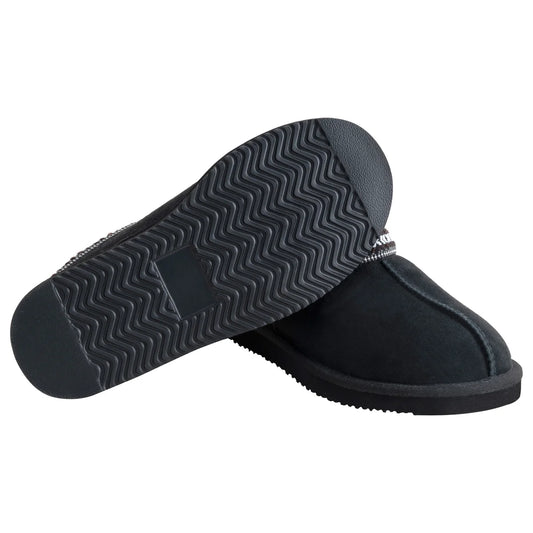 Kirkland Signature - Pantoufle unisexe en peau de mouton noir
