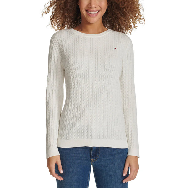 Tommy Hilfiger Pull torsadé à col rond pour femme