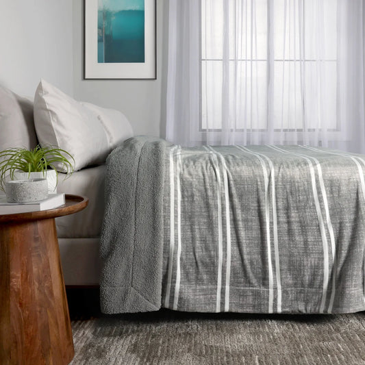 Life Comfort - Couverture en peluche sherpa réversible