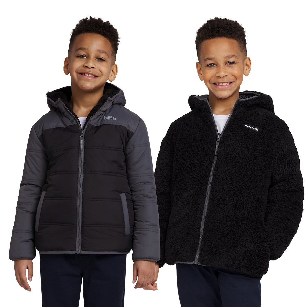 Eddie Bauer  - Veste réversible doublée en sherpa pour enfants et jeunes