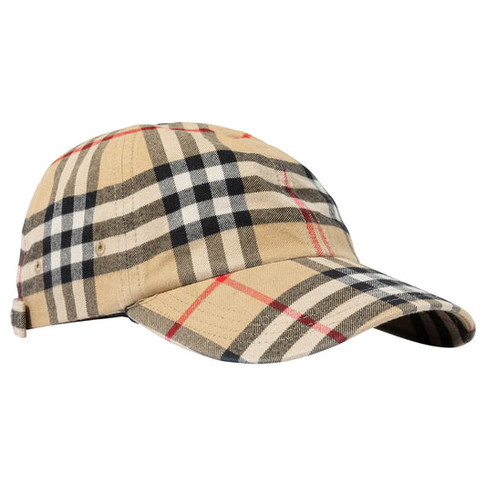 Burberry- Casquette de baseball en coton à carreaux