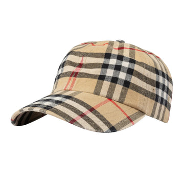 Burberry- Checkered cotton baseball cap