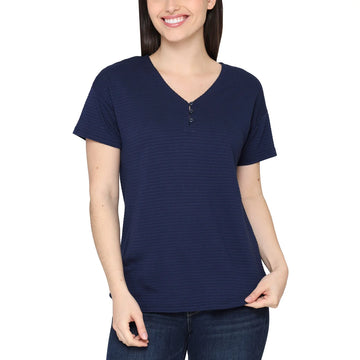 Talbots Women's 3-button V-neck Top