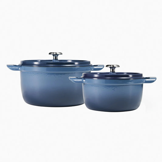 TRAMONTINA - Enameled cast iron casserole dish with cover, set of 2