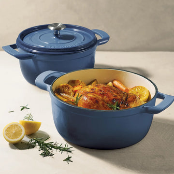 TRAMONTINA - Enameled cast iron casserole dish with cover, set of 2